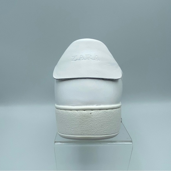 NWT. Zara Women's White Leather Uniform Sneakers. Size 11, 12, 13. - Picture 6 of 15